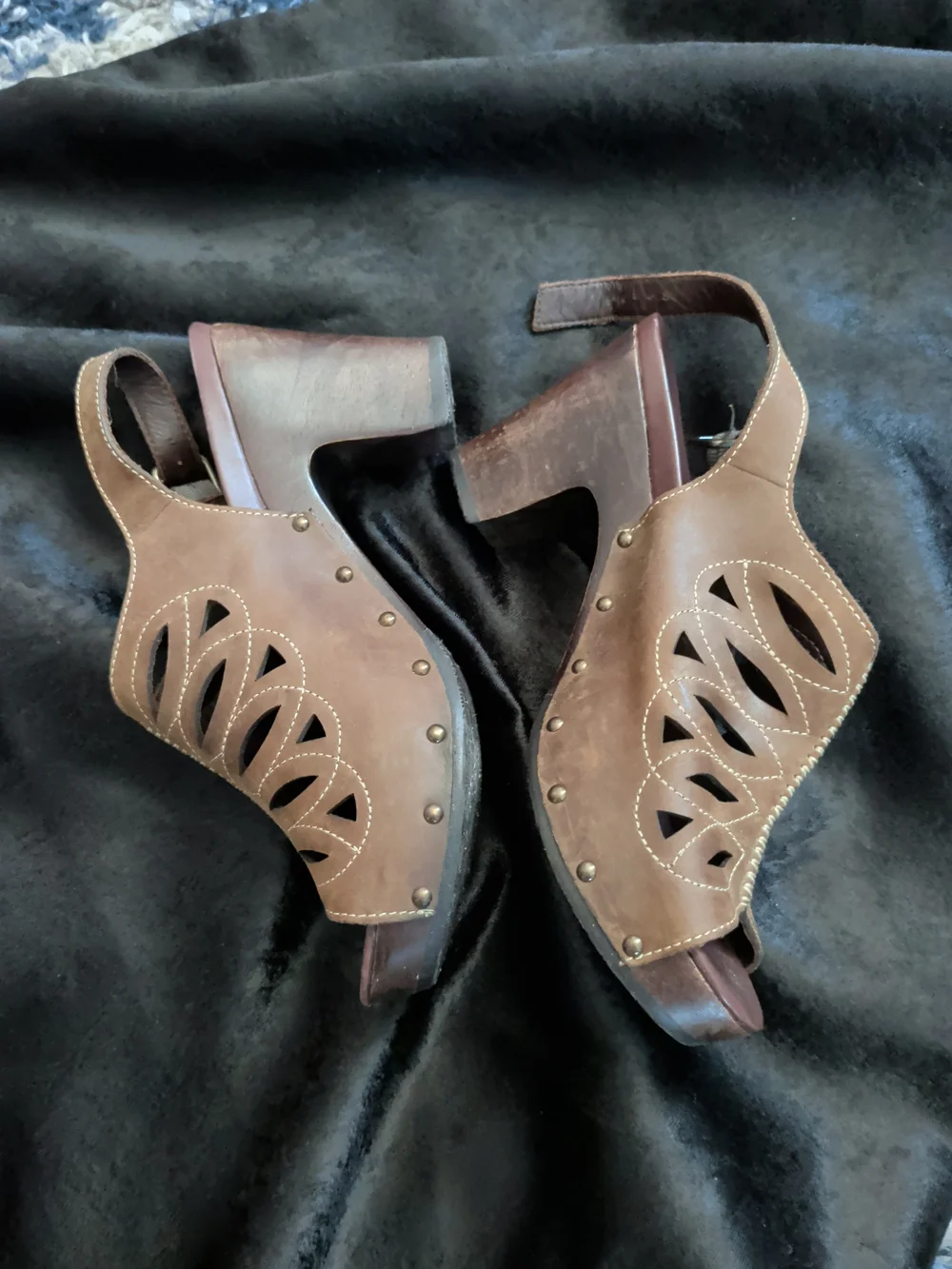 Dansko Brown Cutout Leather Slingback Sandals